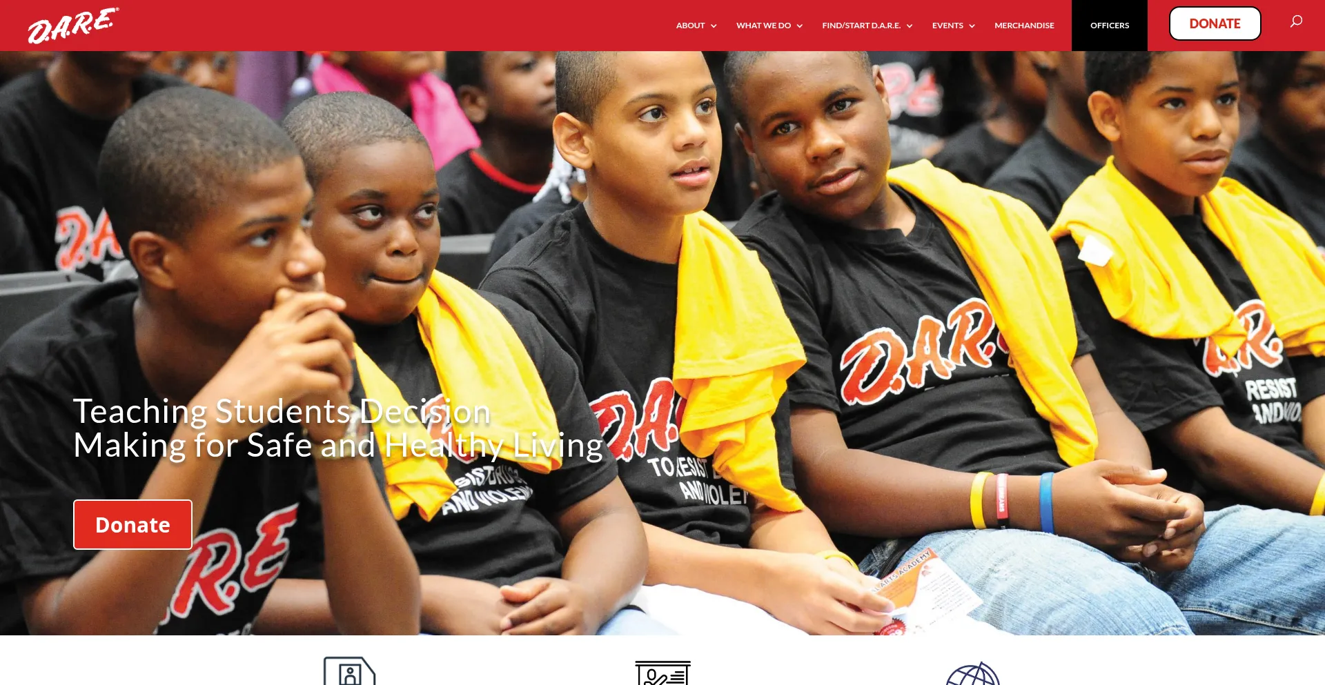 Website screenshot of Dare.org