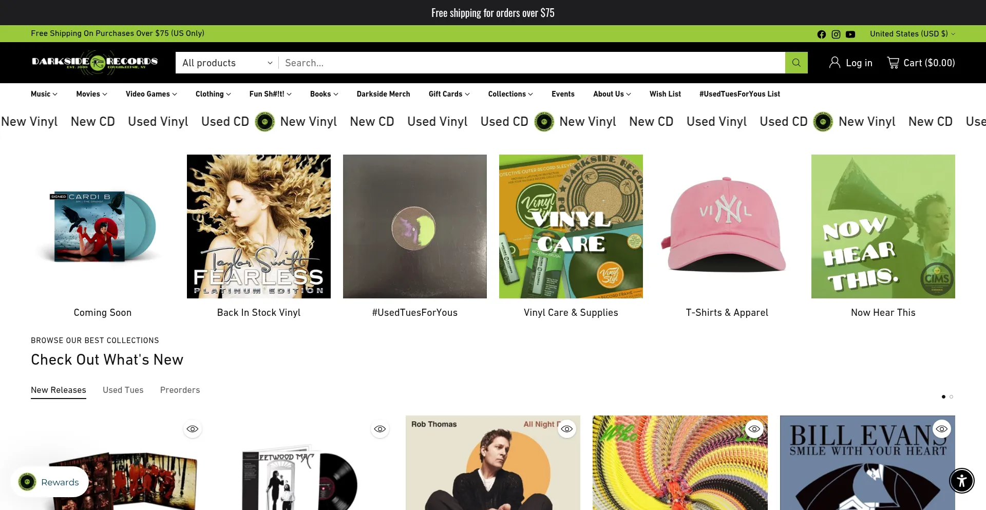 Website screenshot of Darksiderecords.com