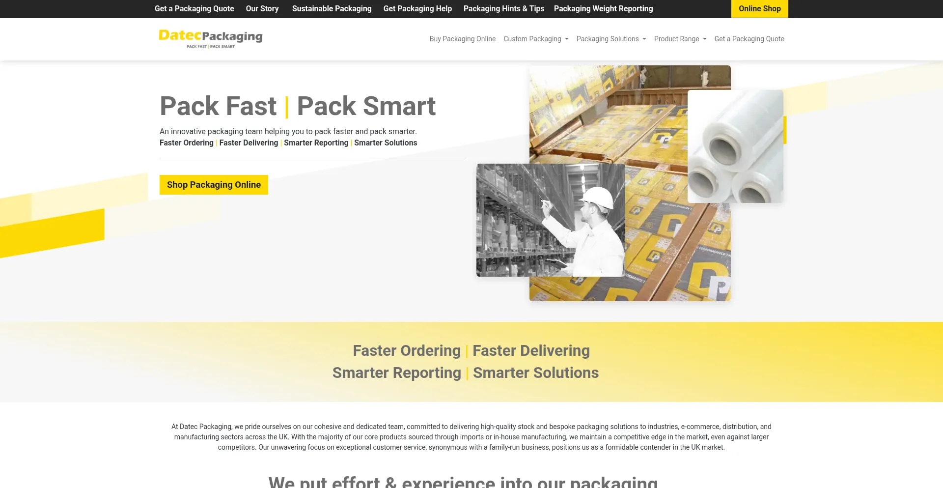 Website screenshot of Datecpackaging.com