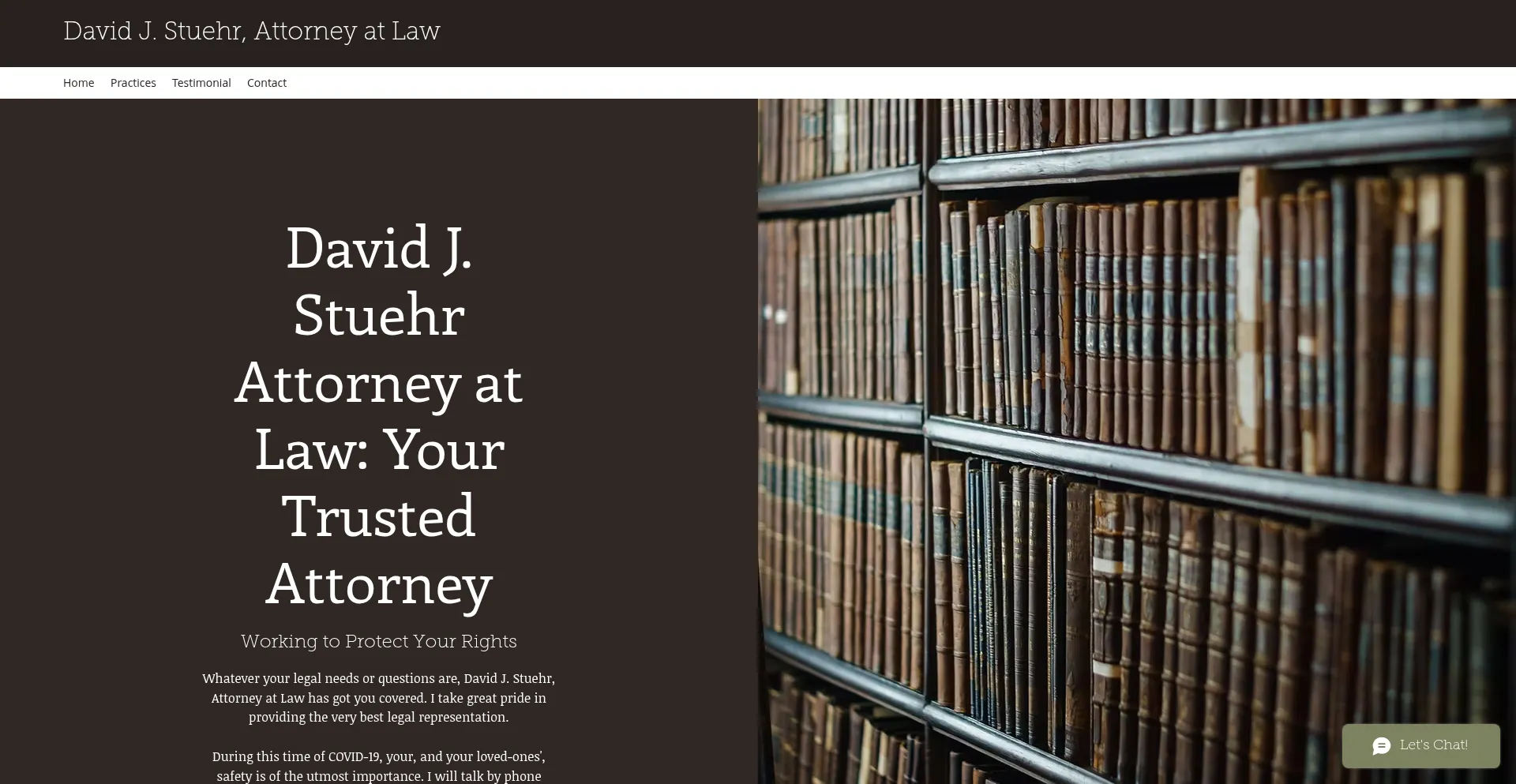 Website screenshot of Davidjstuehr.com