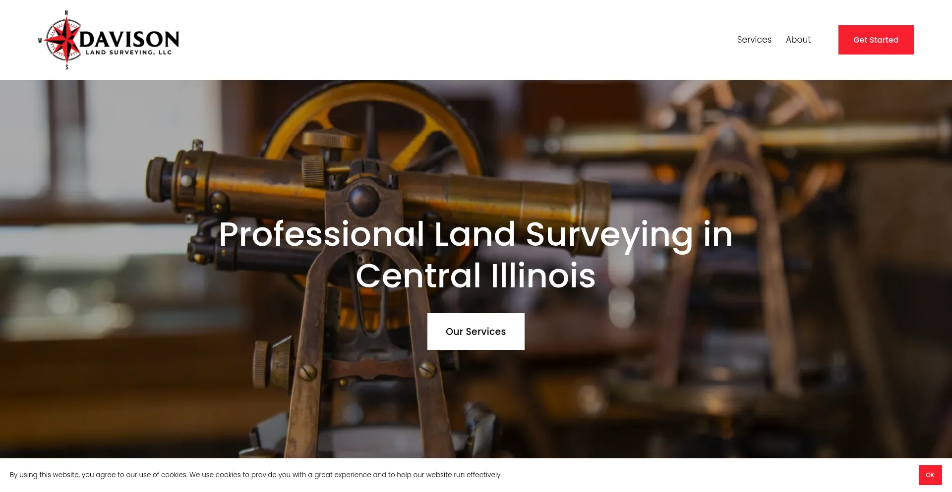 Website screenshot of Davisonlandsurveyingllc.com