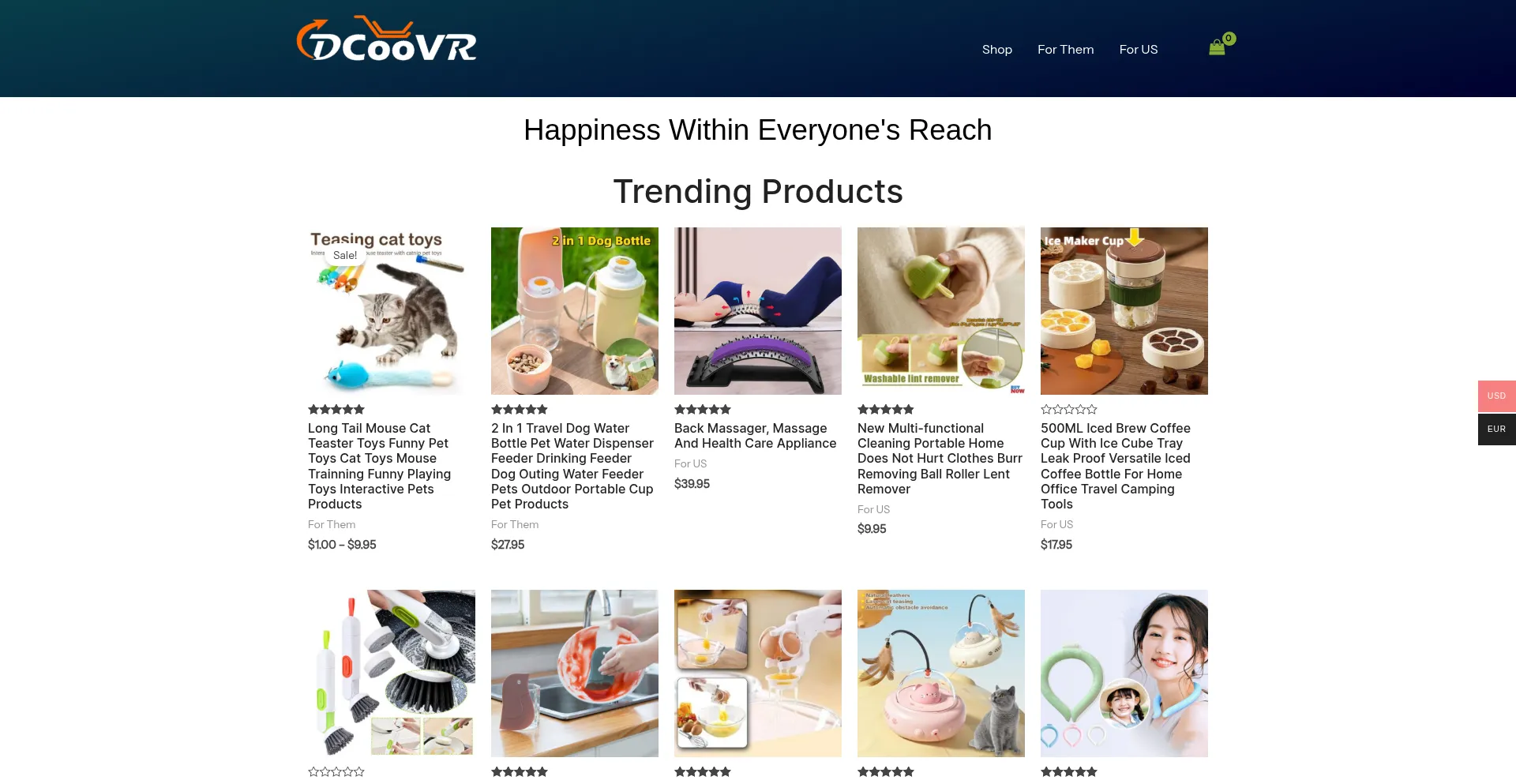 Website screenshot of Dcoovr.com