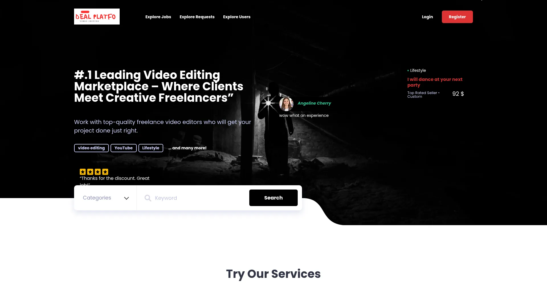 Website screenshot of Dealplatfo.com
