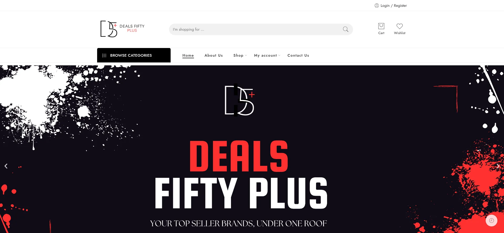 Website screenshot of Deals50plus.com