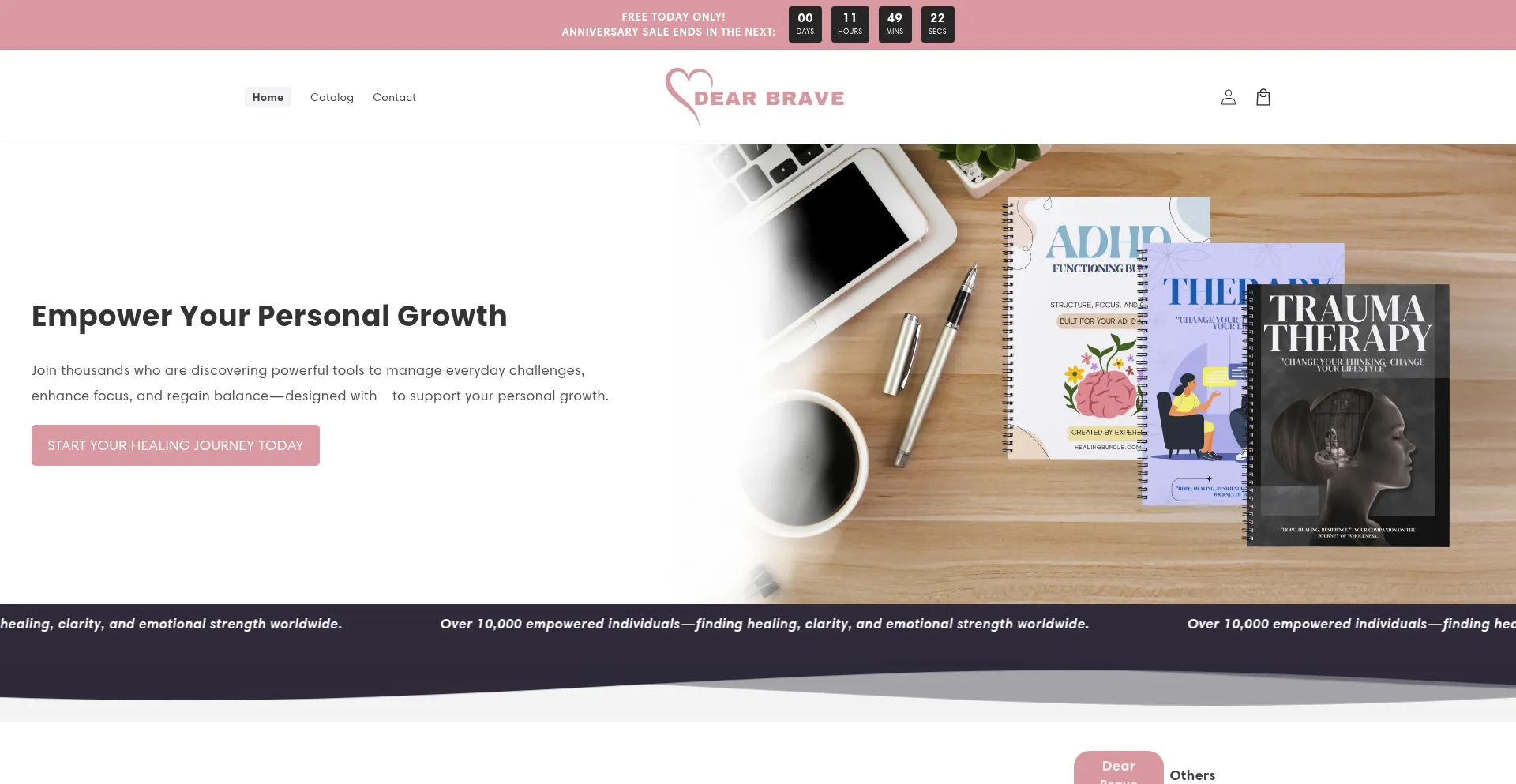Website screenshot of Dearbrave.com