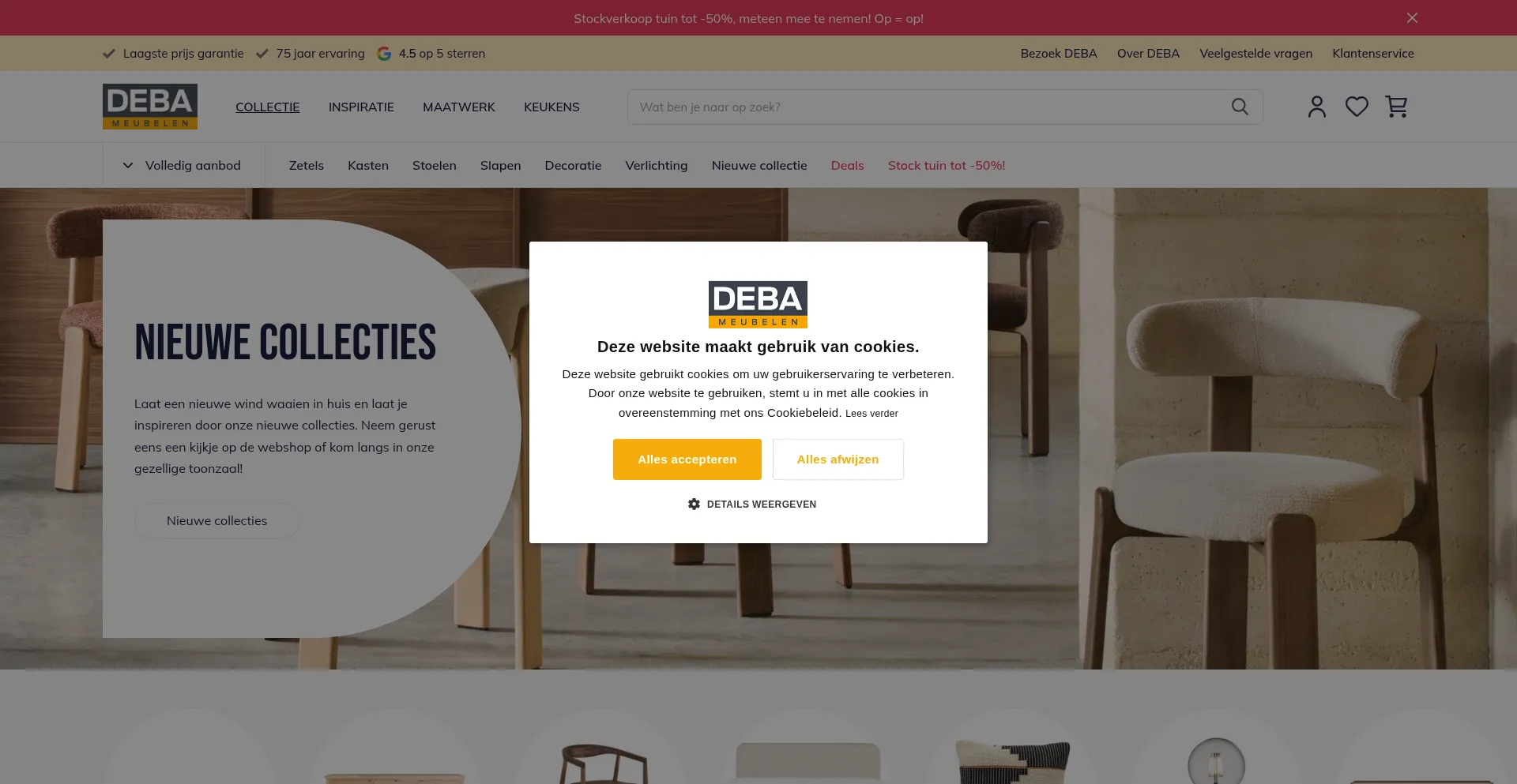 Debameubelen.be Screenshot