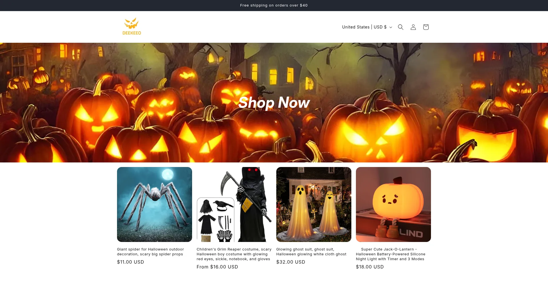 Website screenshot of Deekeeo.com