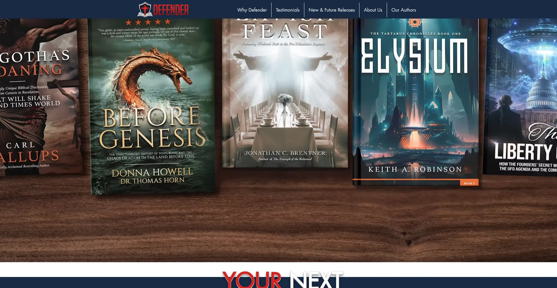 Website screenshot of Defenderpublishing.com