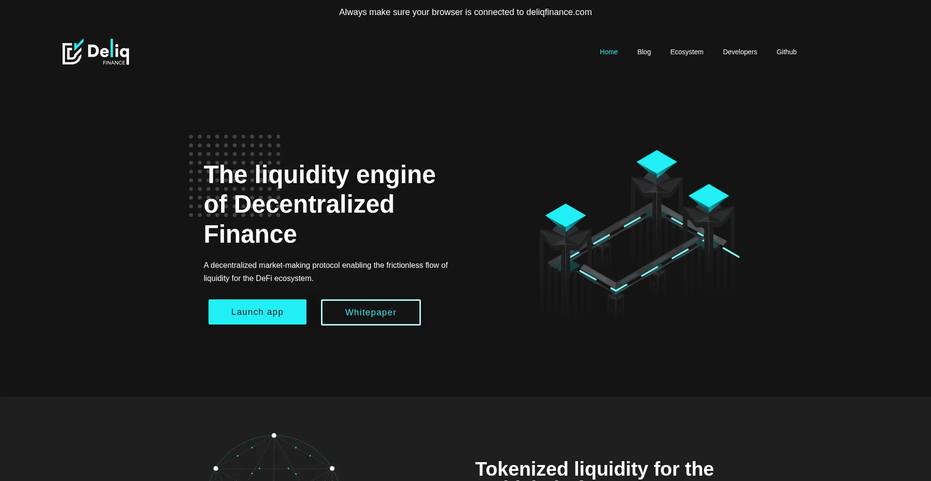 Website screenshot of Deliqfinance.com