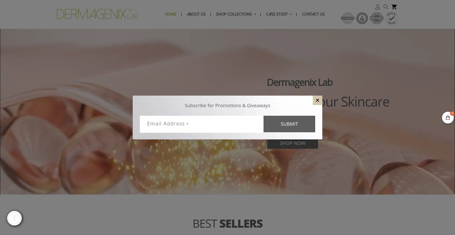 Website screenshot of Dermagenixlab.com