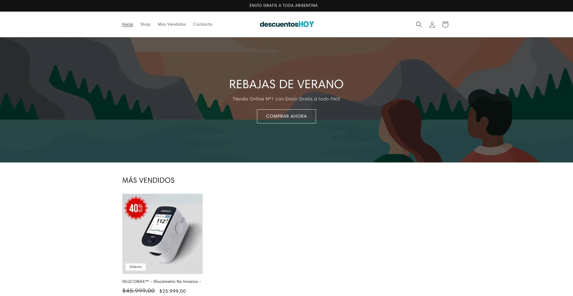 Website screenshot of Descuentoshoyy.store