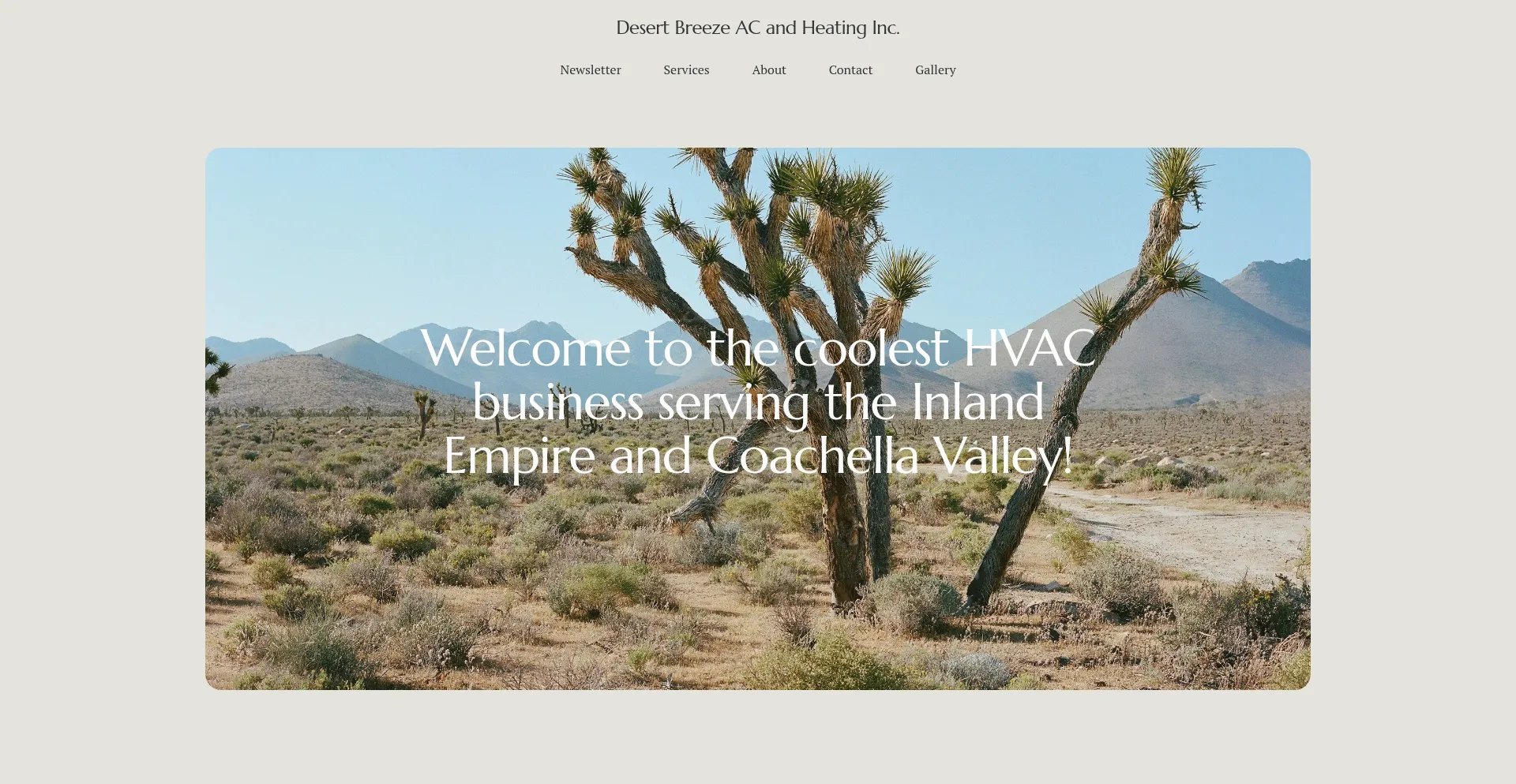 Website screenshot of Desertbreezeair.com