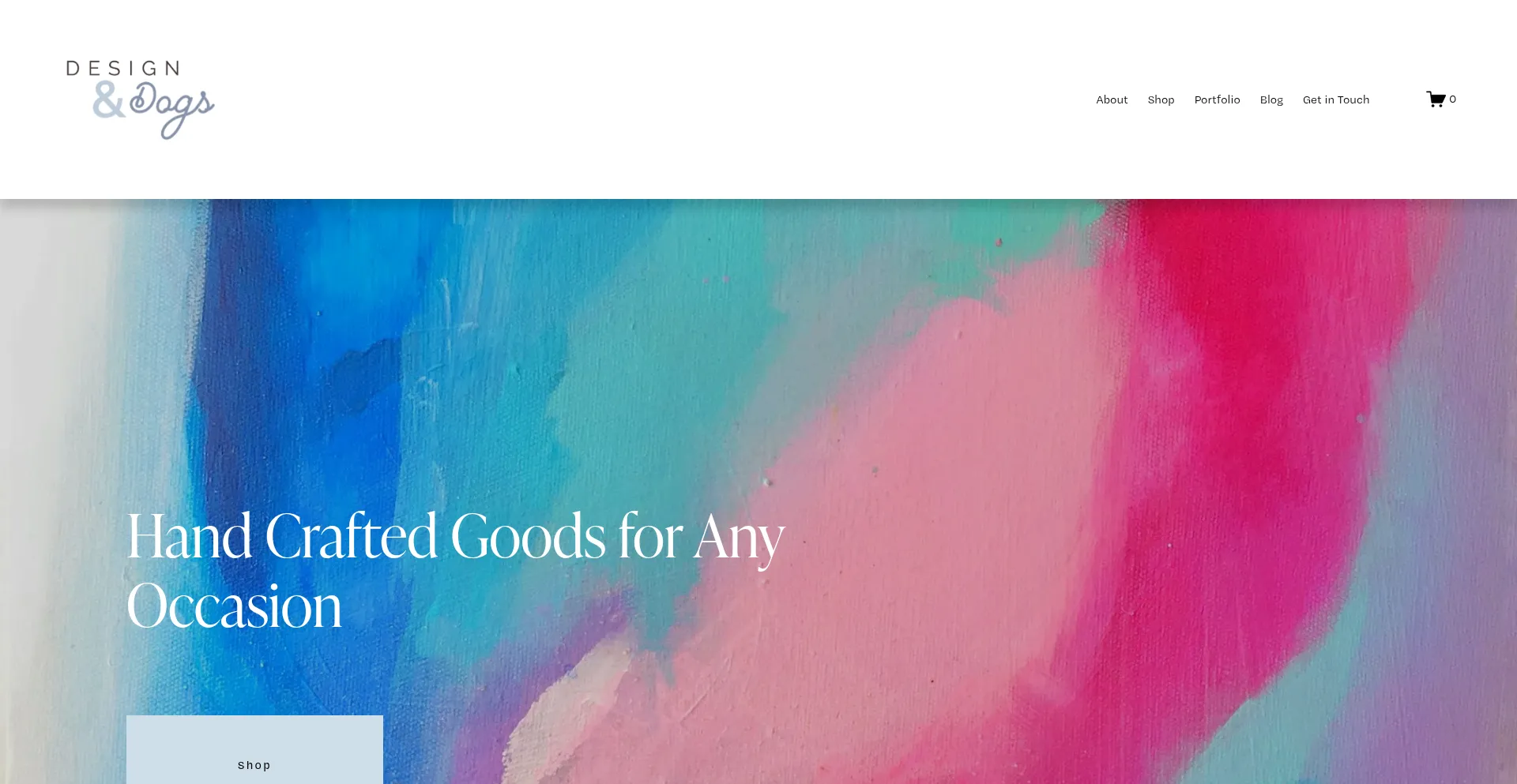 Website screenshot of Designanddogs.com