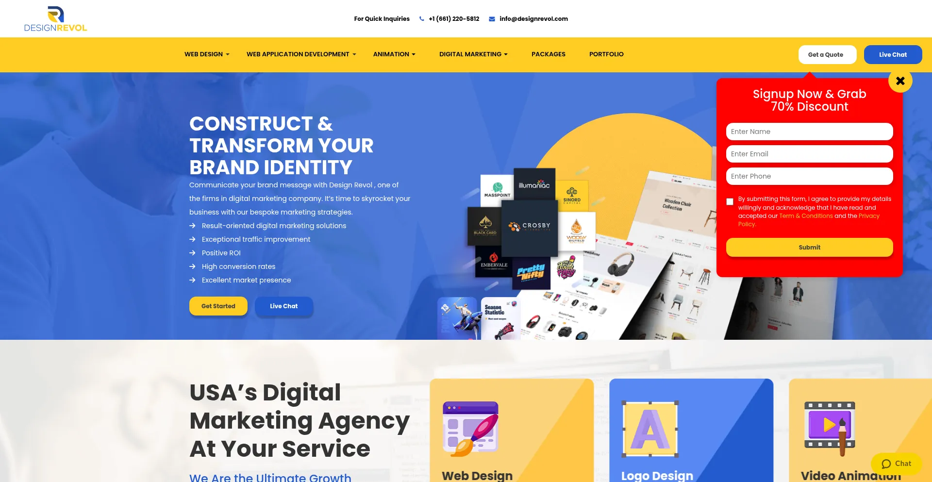 Website screenshot of Designrevol.com