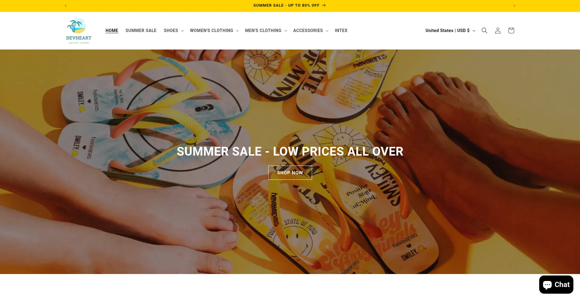 Website screenshot of Devheart.shop