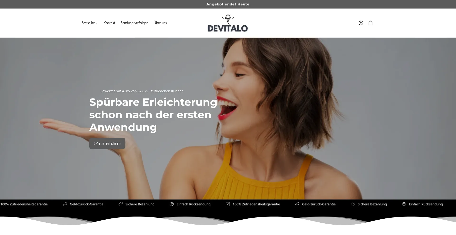 Website screenshot of Devitalo.de
