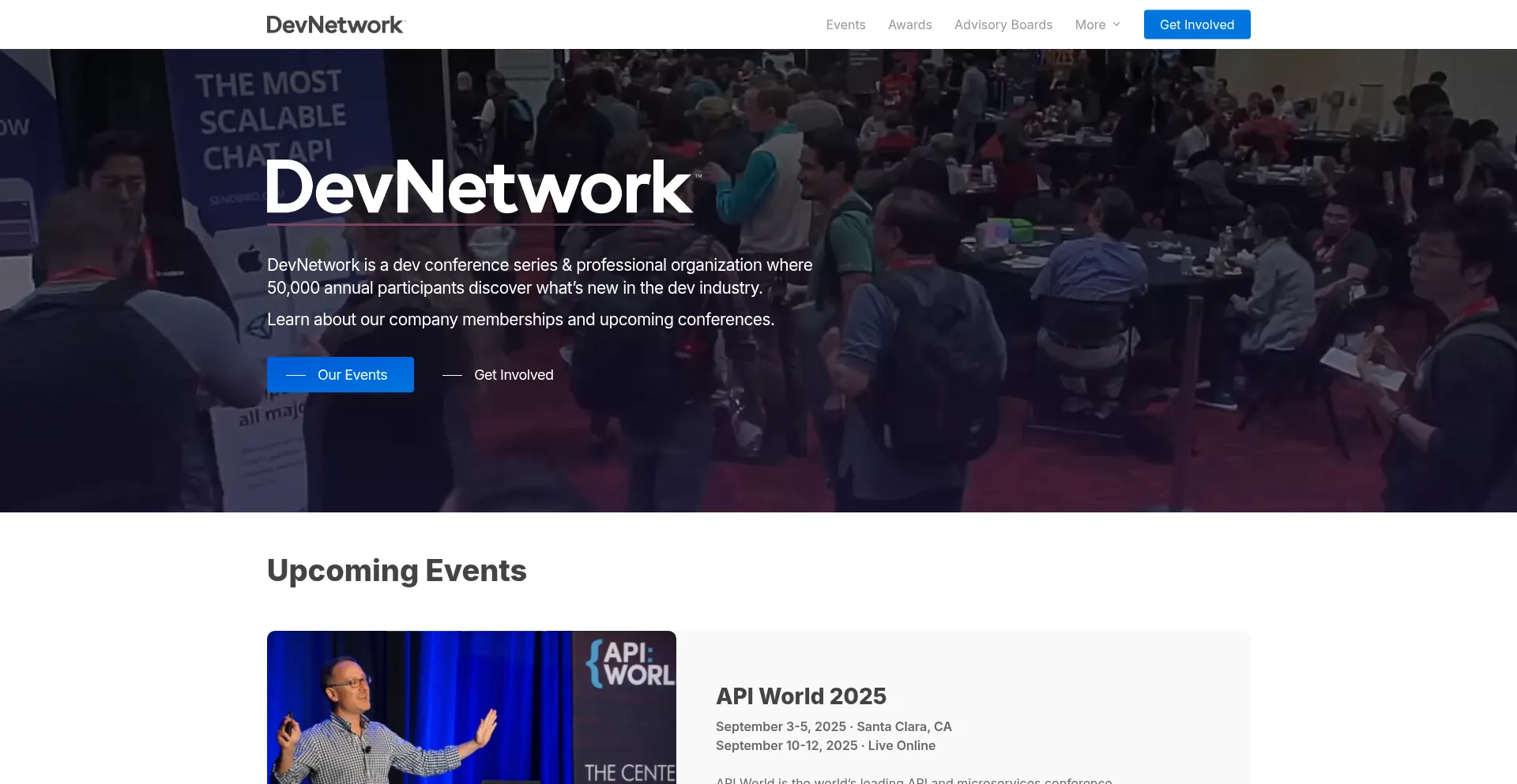 Website screenshot of Devnetwork.com