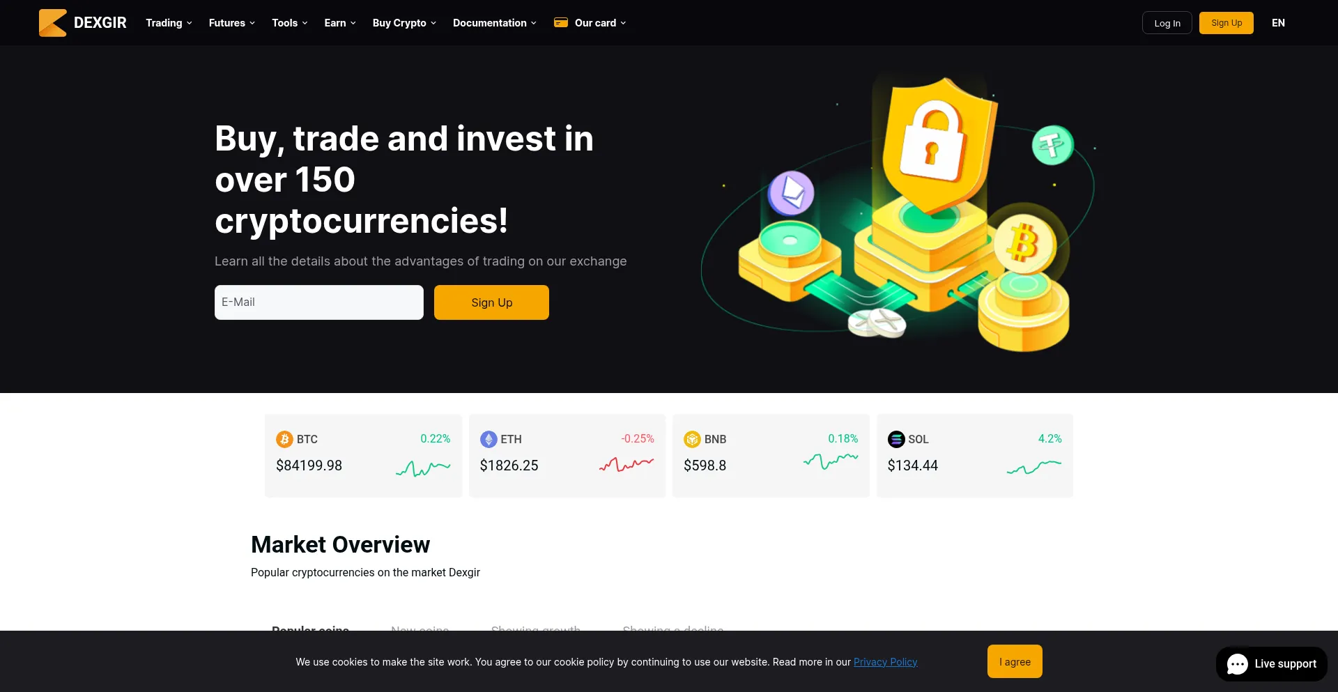Website screenshot of Dexgir.com