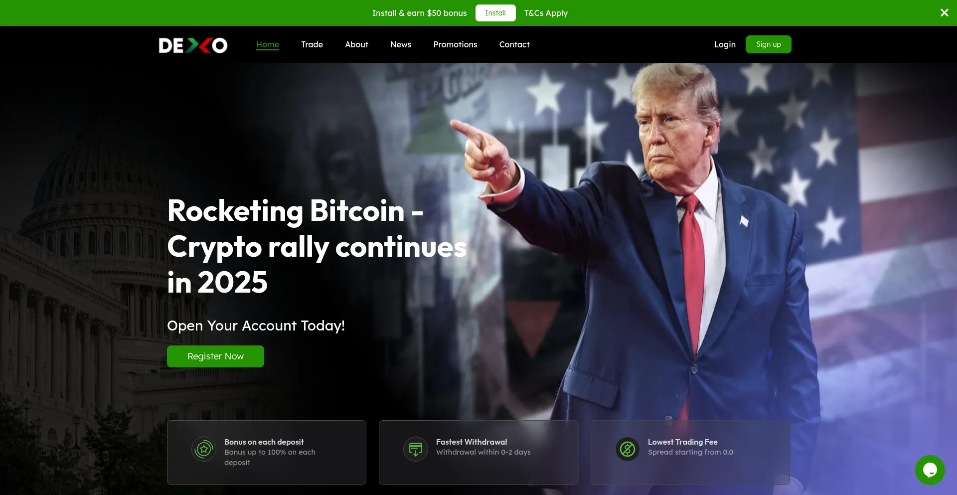 Website screenshot of Dexoworld.com