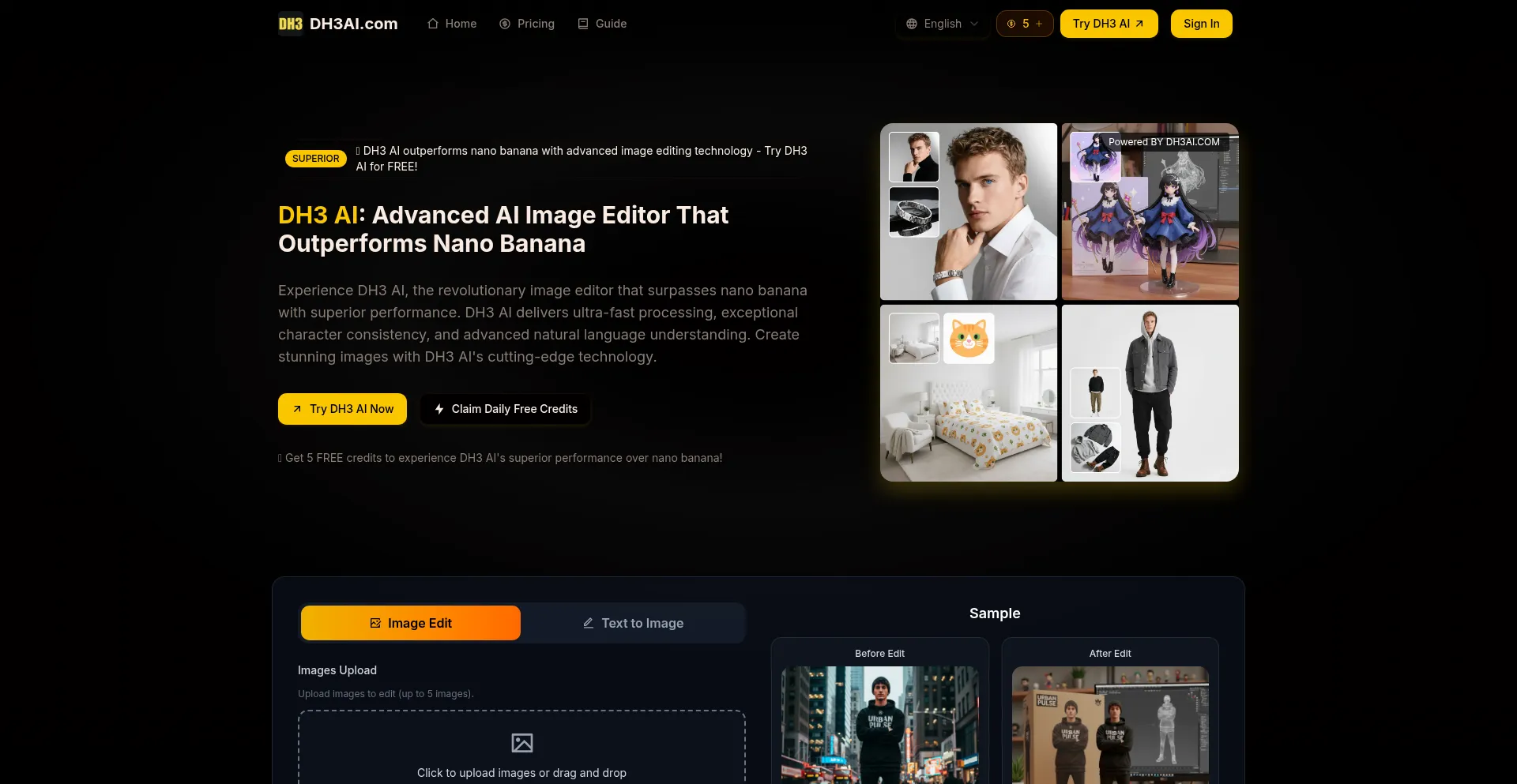 Website screenshot of Dh3ai.com