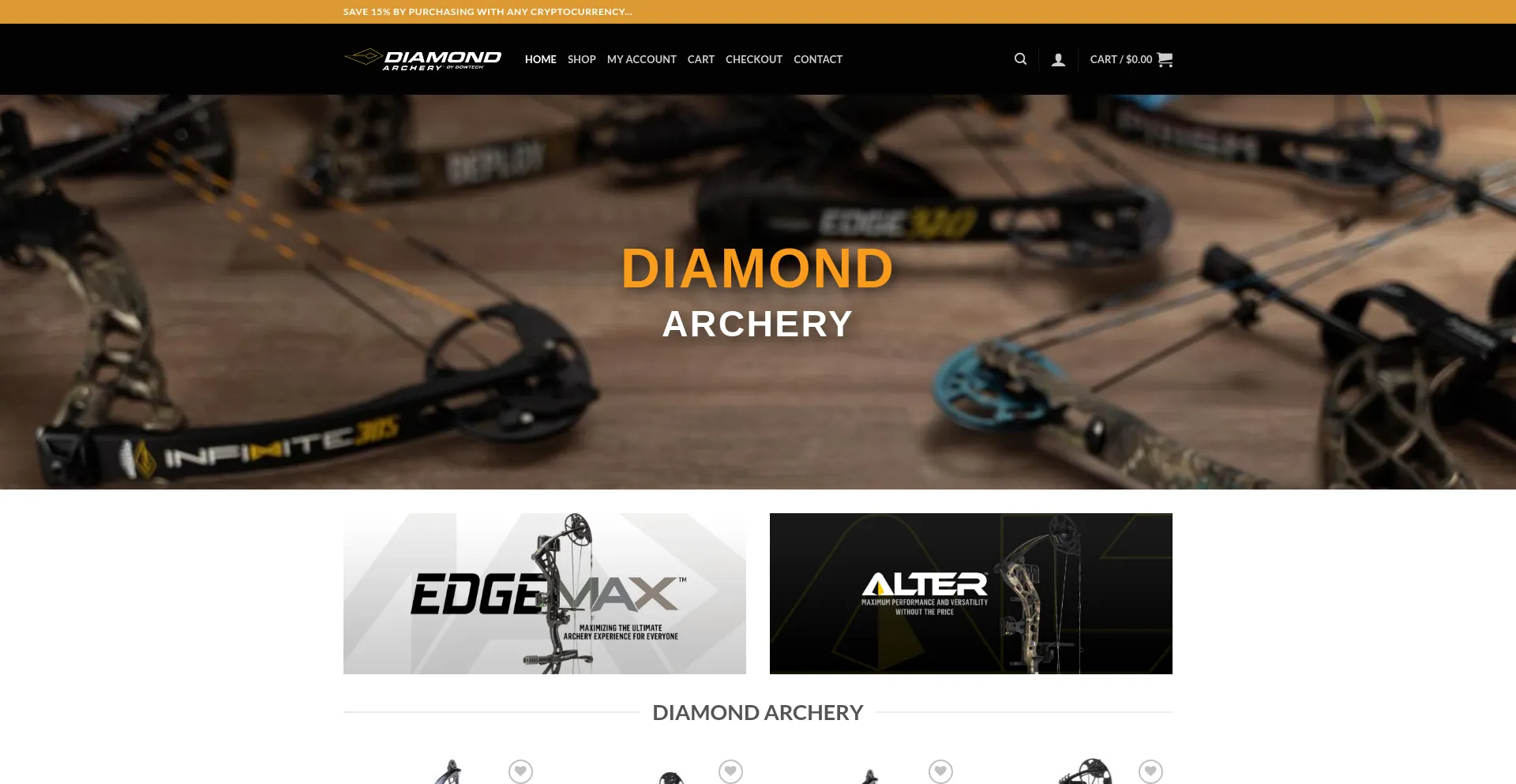 Website screenshot of Diamondarcheryusa.com