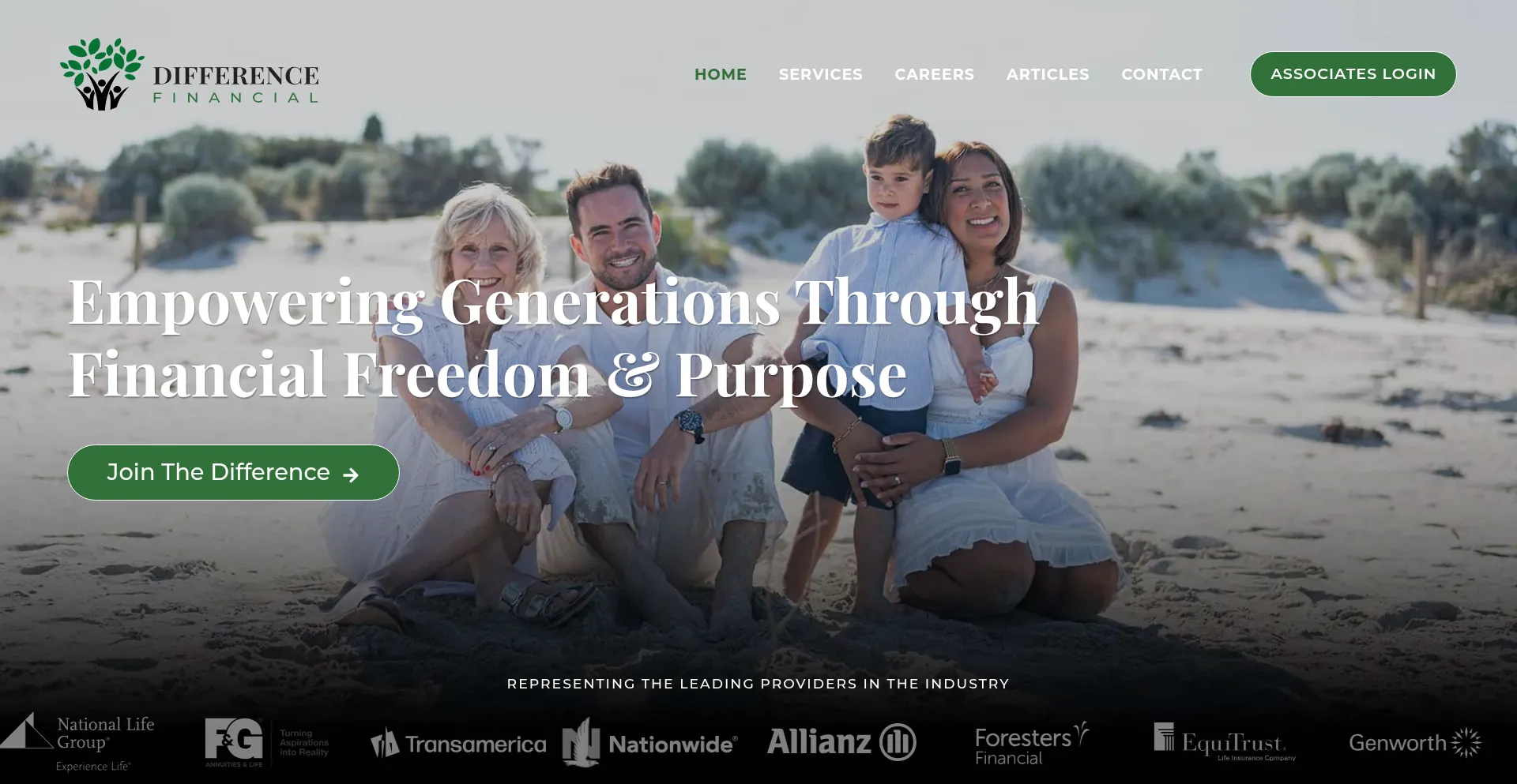 Website screenshot of Differencefinancial.com