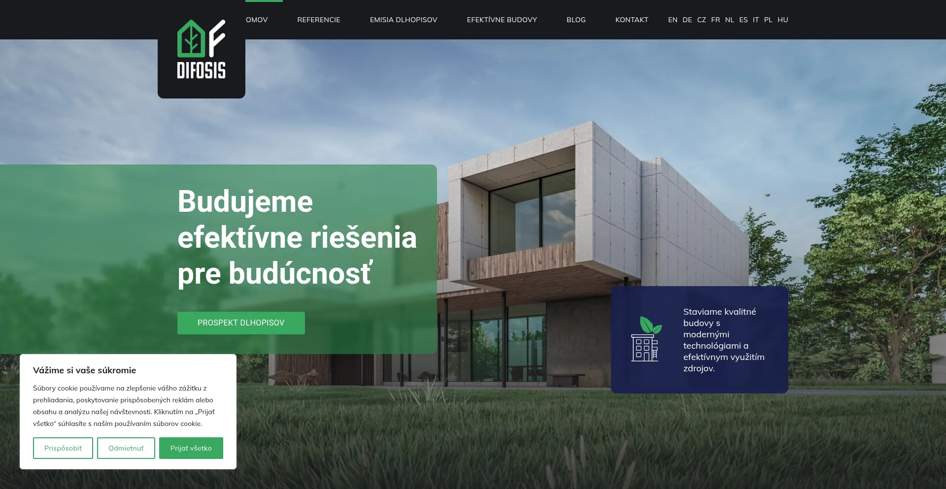 Website screenshot of Difosis.com