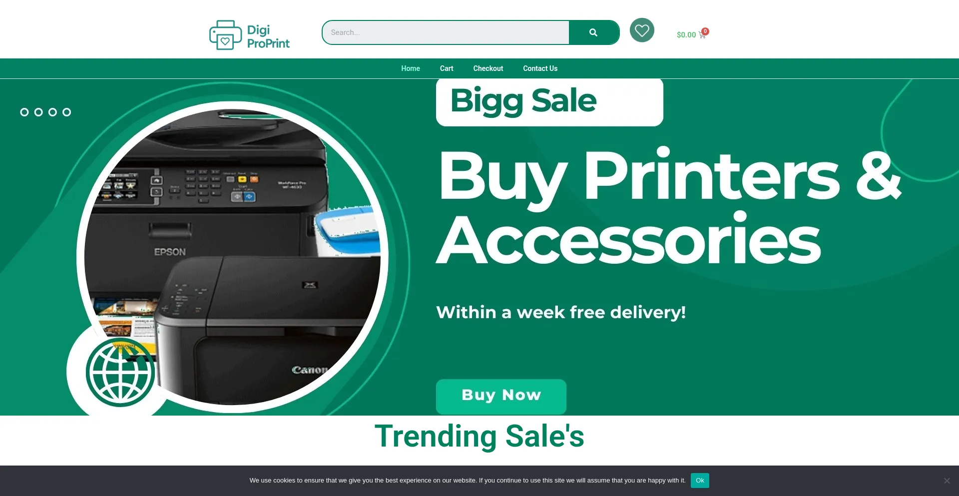 Website screenshot of Digiproprint.com