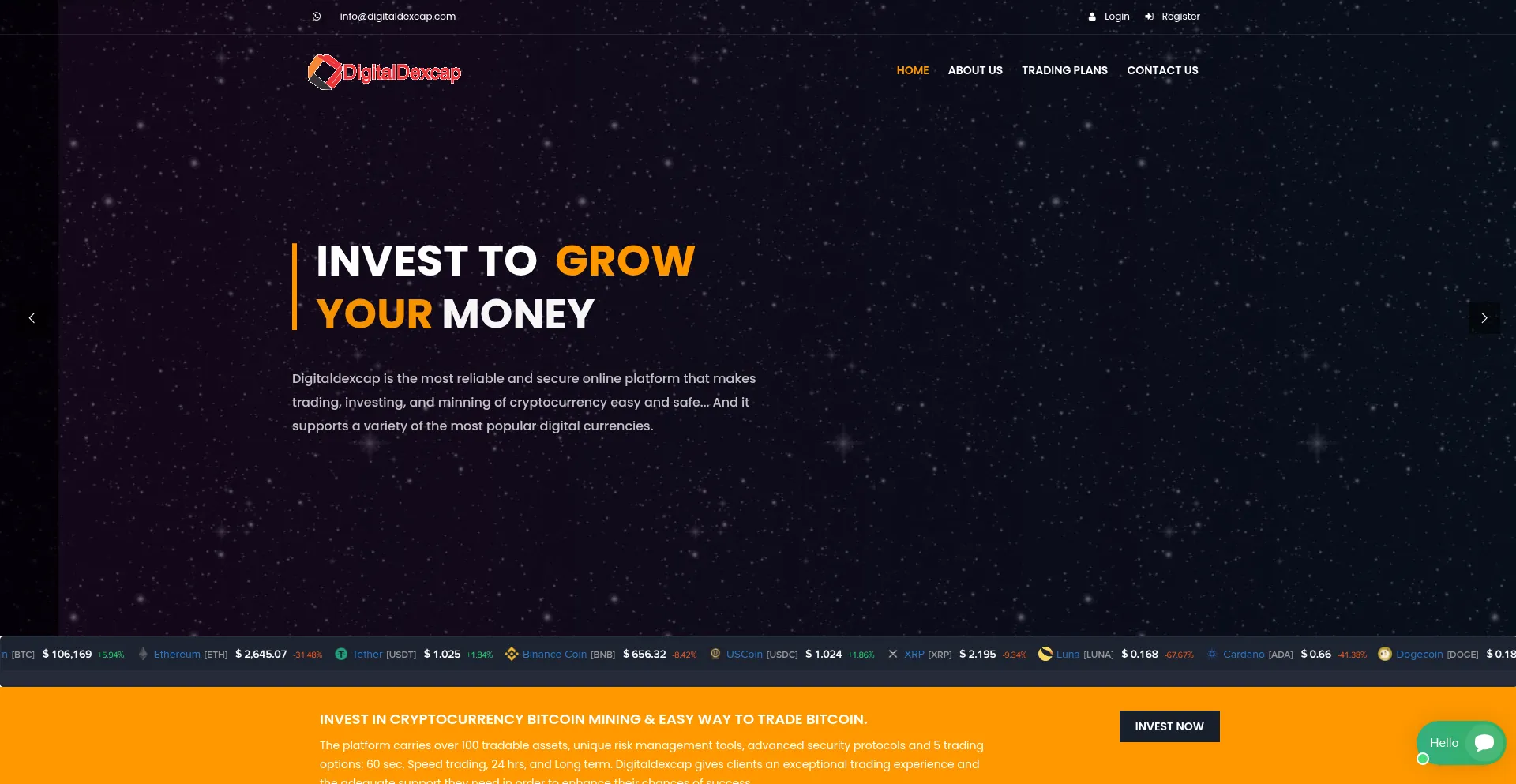 Website screenshot of Digitaldexcap.com