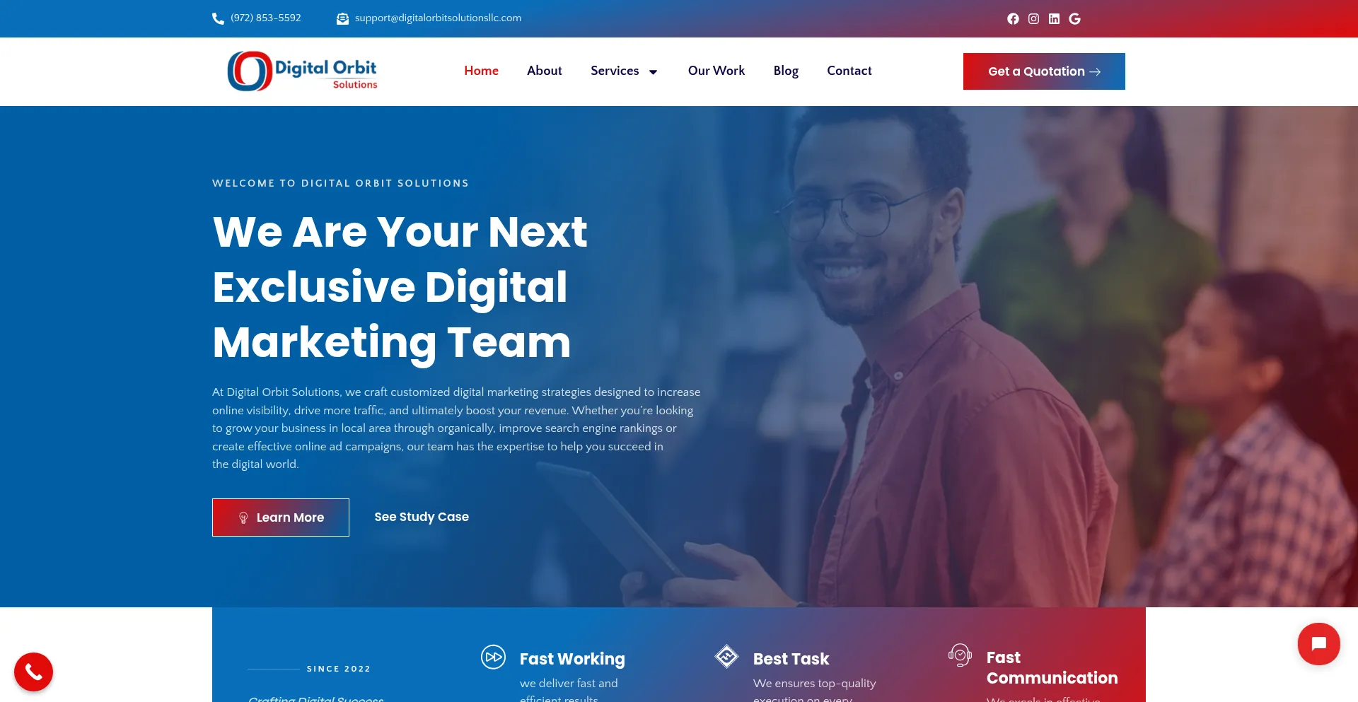Website screenshot of Digitalorbitsolutionsllc.com