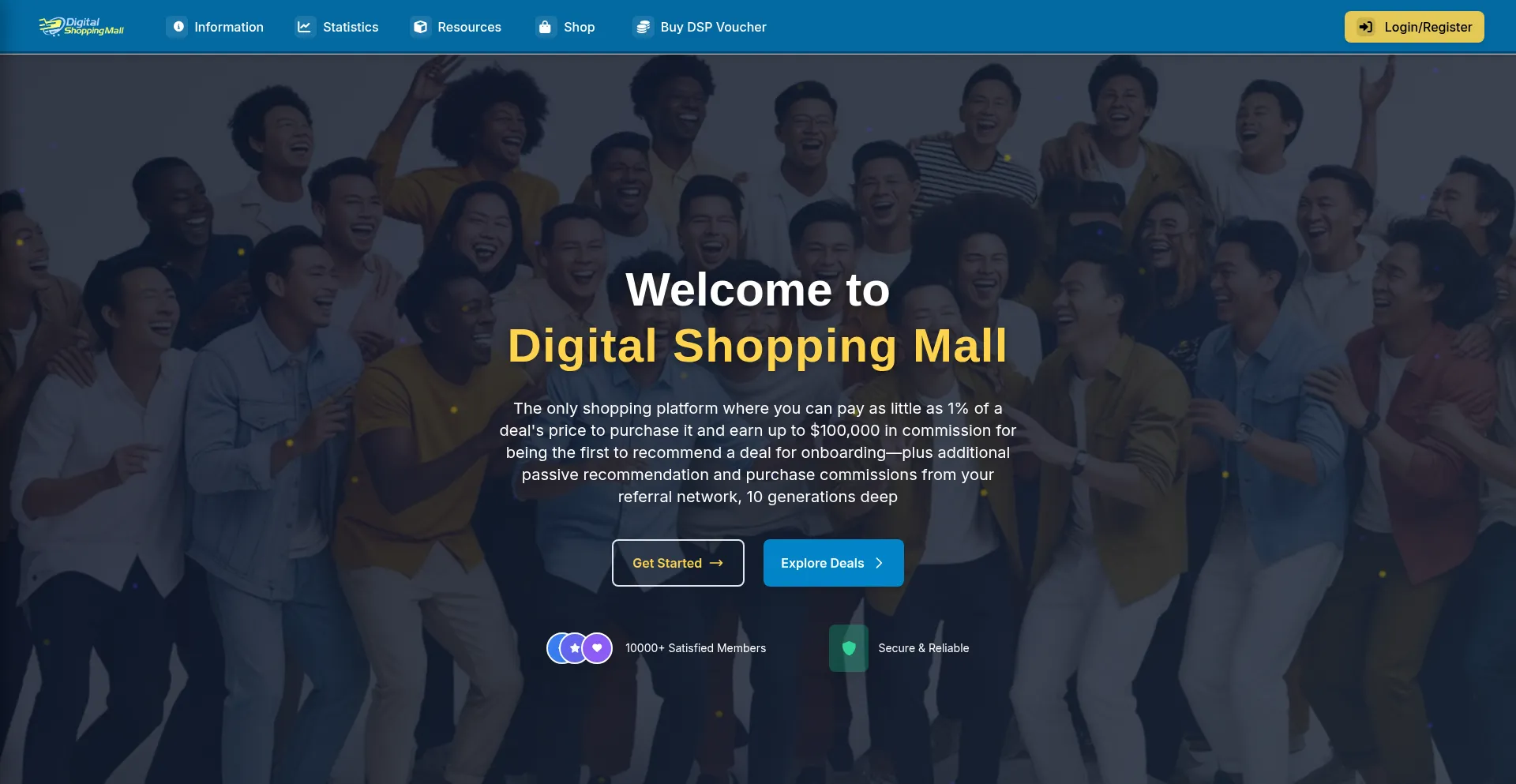 Website screenshot of Digitalshoppingmall.net