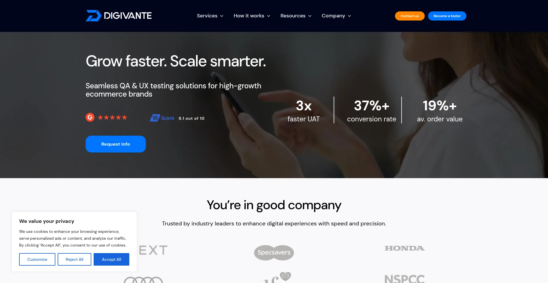 Website screenshot of Digivante.com