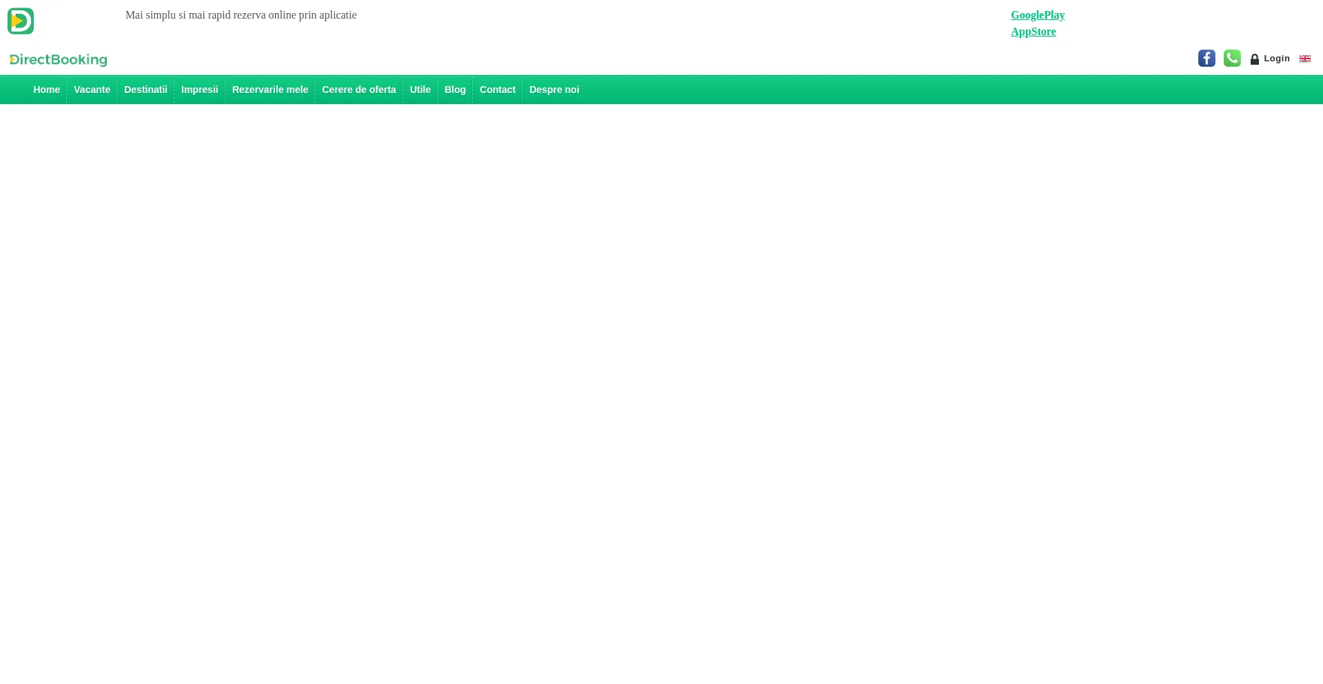 Website screenshot of Directbooking.ro