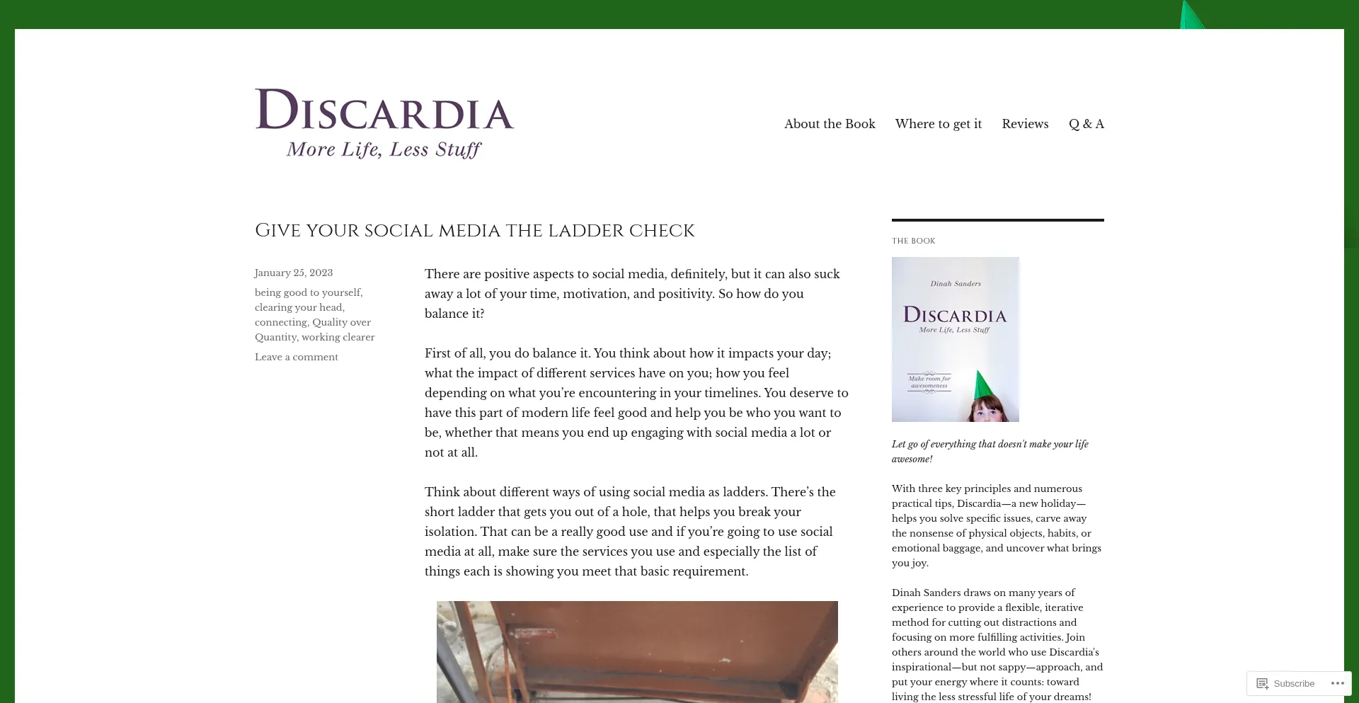 Website screenshot of Discardia.com