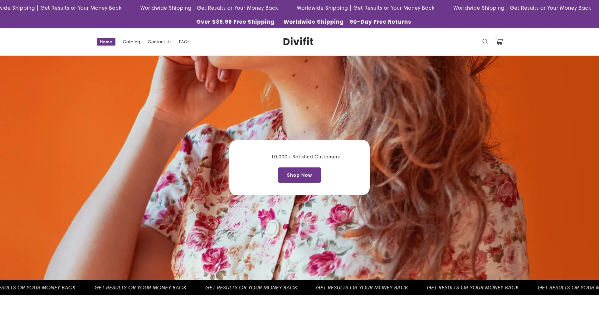 Website screenshot of Divifit.com