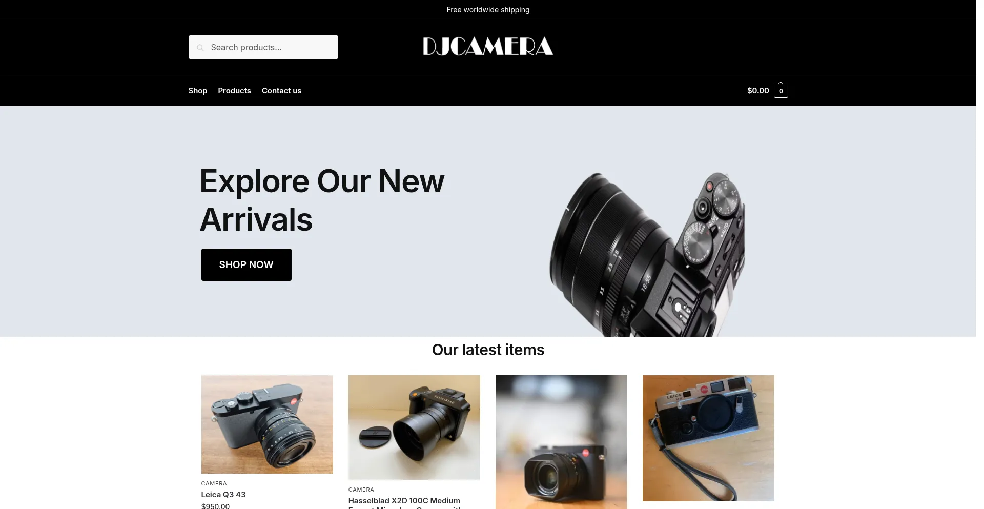 Website screenshot of Djcamera.store