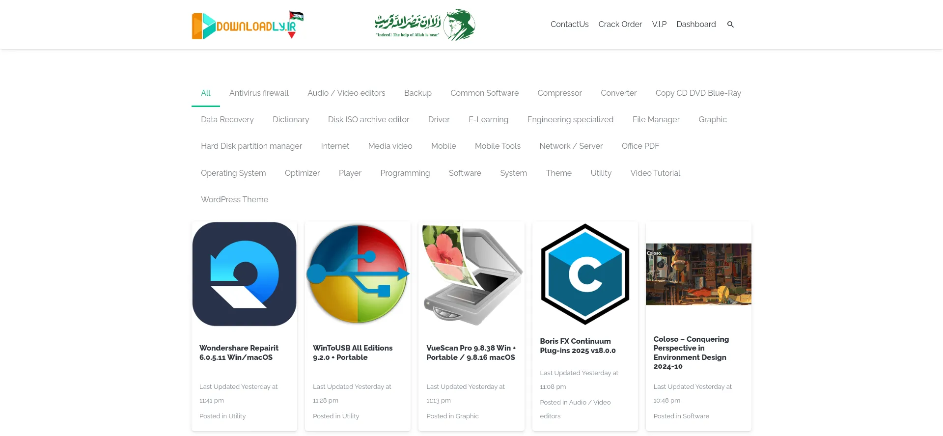 Website screenshot of Dl.downloadly.ir