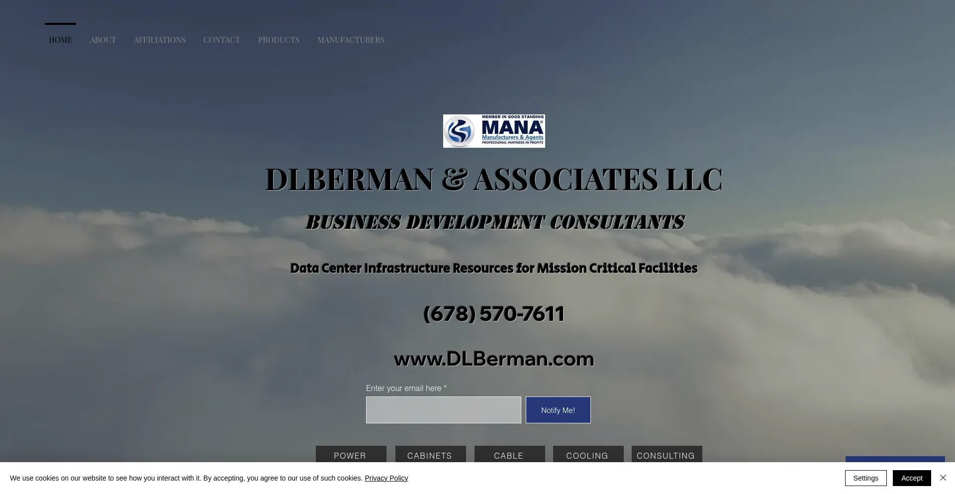 Website screenshot of Dlberman.com