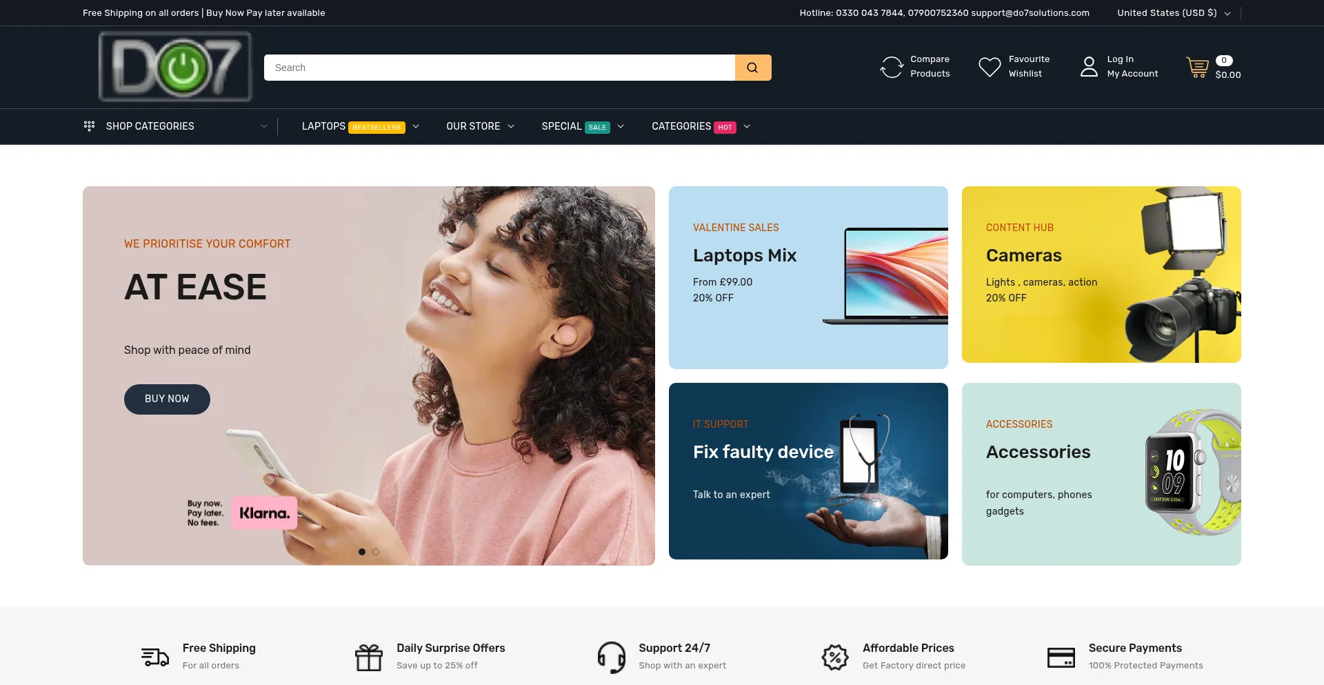 Website screenshot of Do7solutions.com