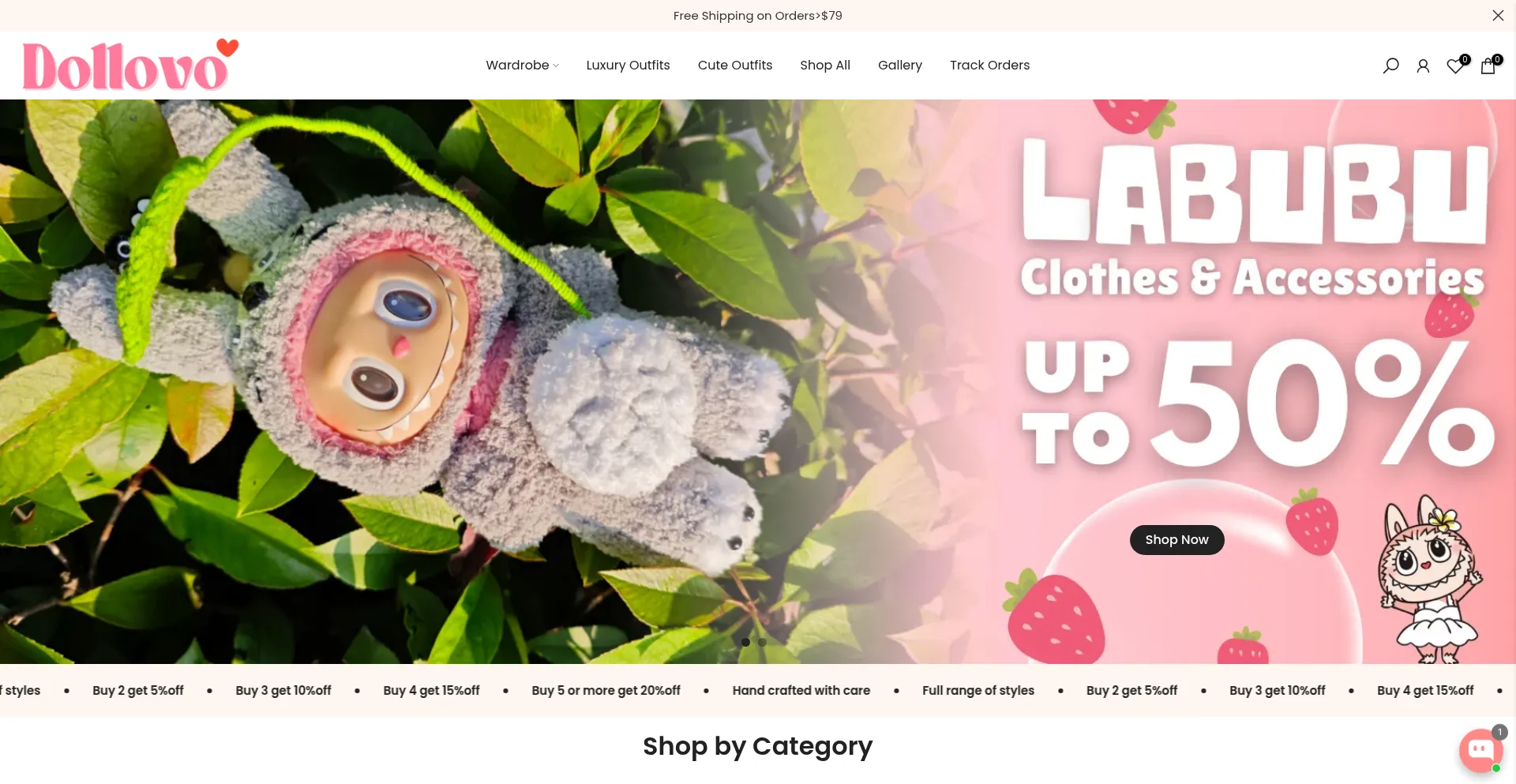 Website screenshot of Dollovo.com