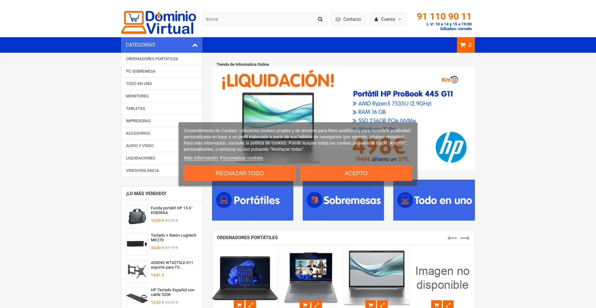 Website screenshot of Dominiovirtual.es