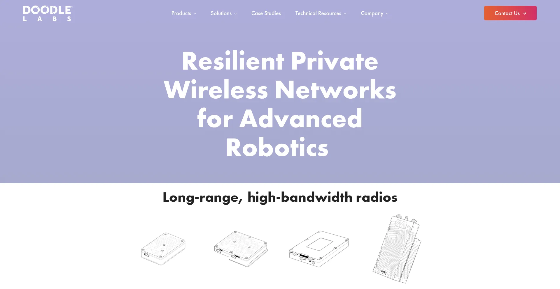 Website screenshot of Doodlelabs.com