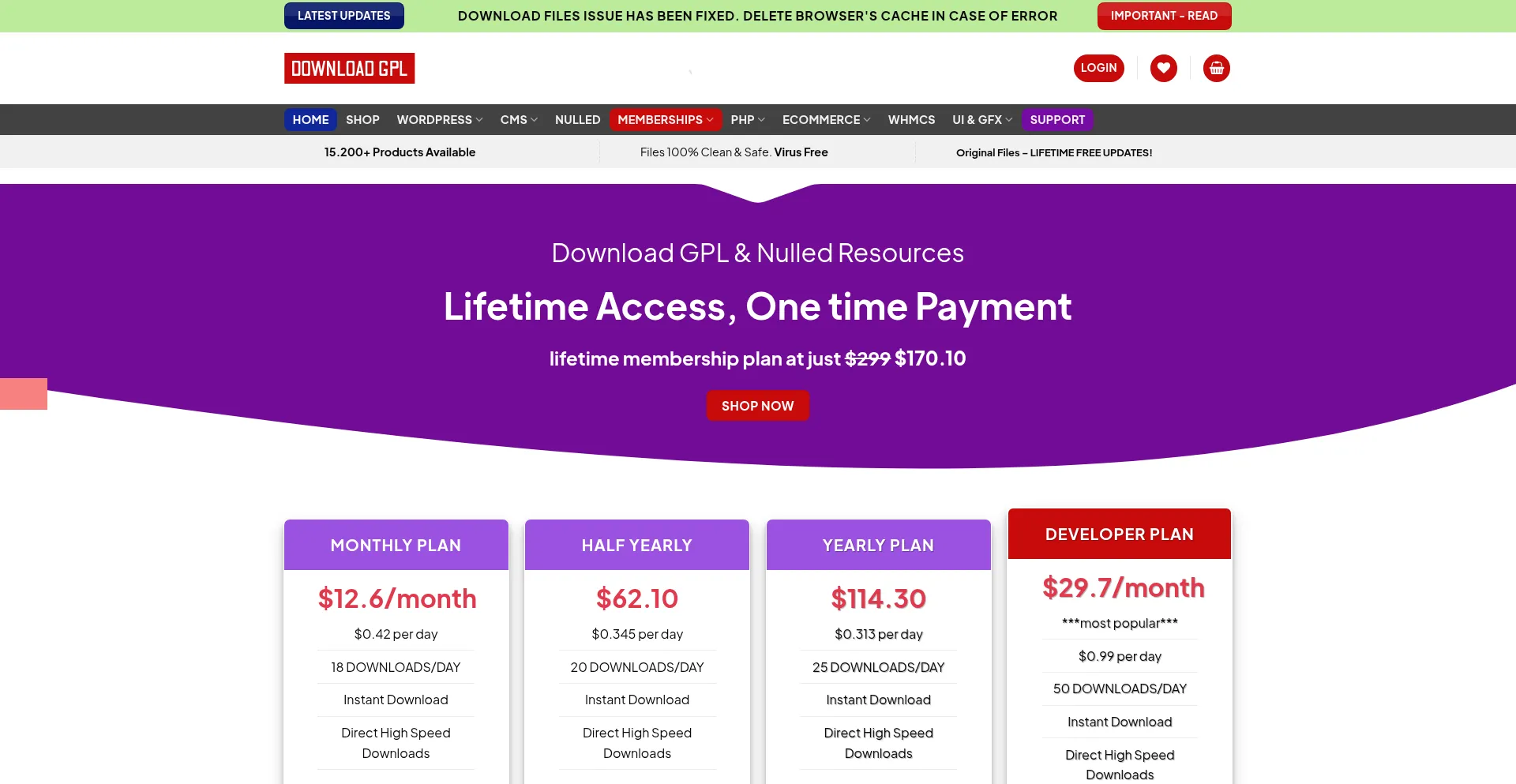 Website screenshot of Downloadgpl.com
