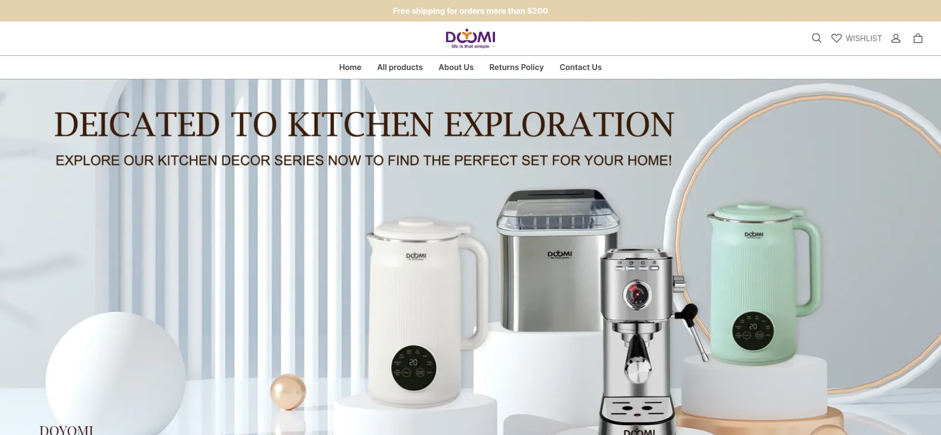 Website screenshot of Doyomi.com