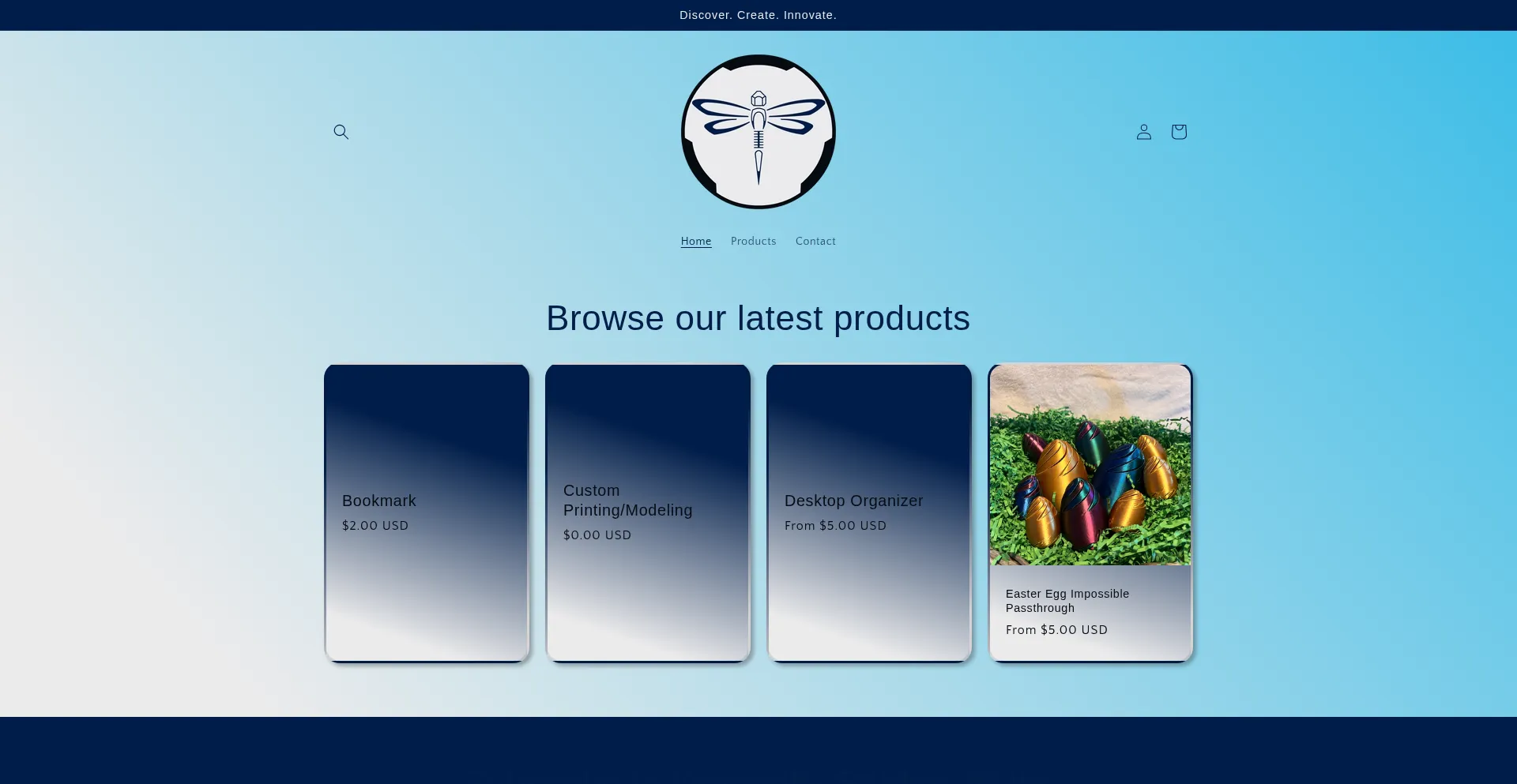 Website screenshot of Dragonflystudios3d.com
