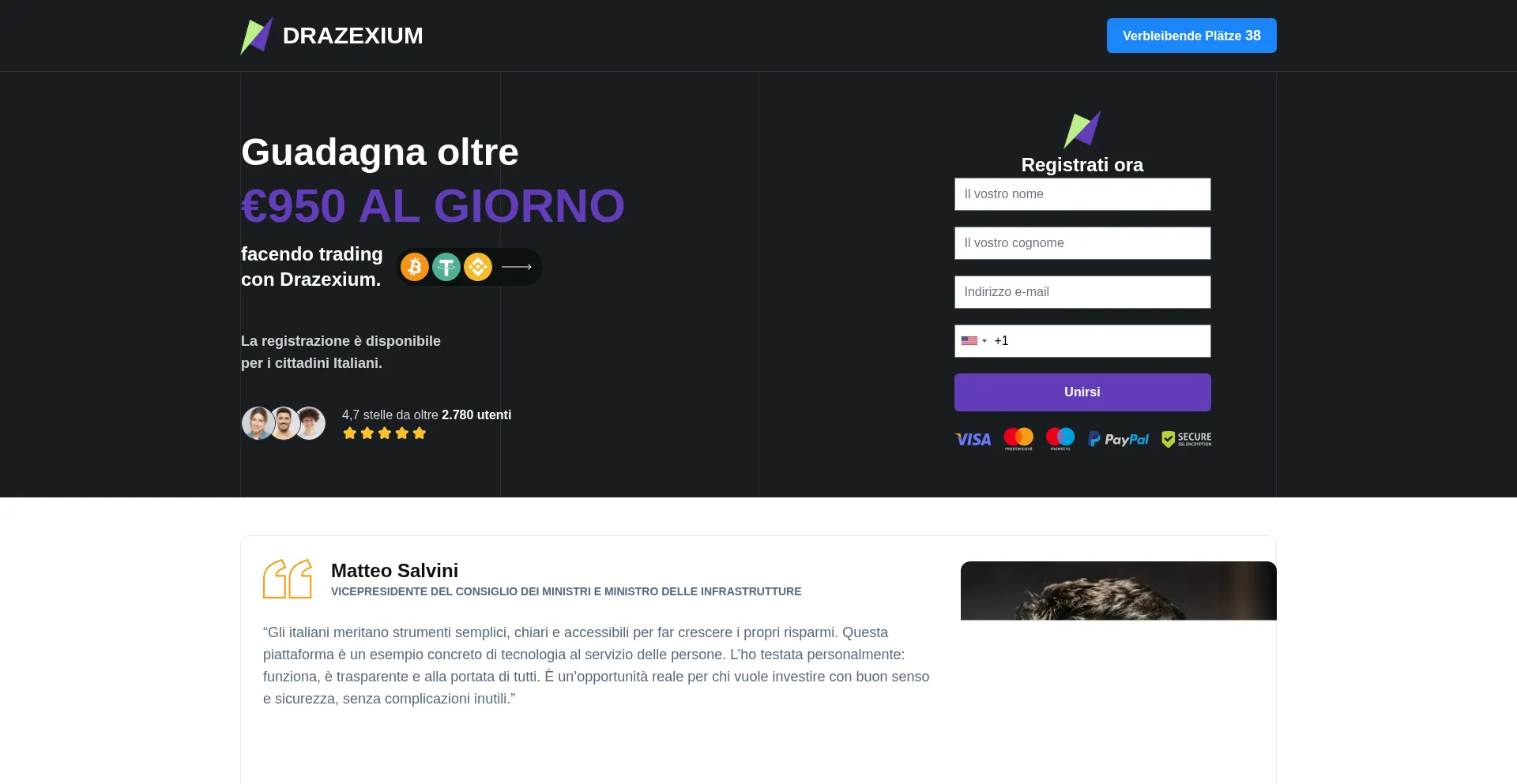 Website screenshot of Drazexium.com