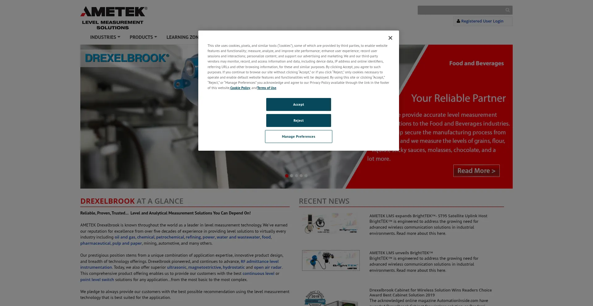 Website screenshot of Drexelbrook.com