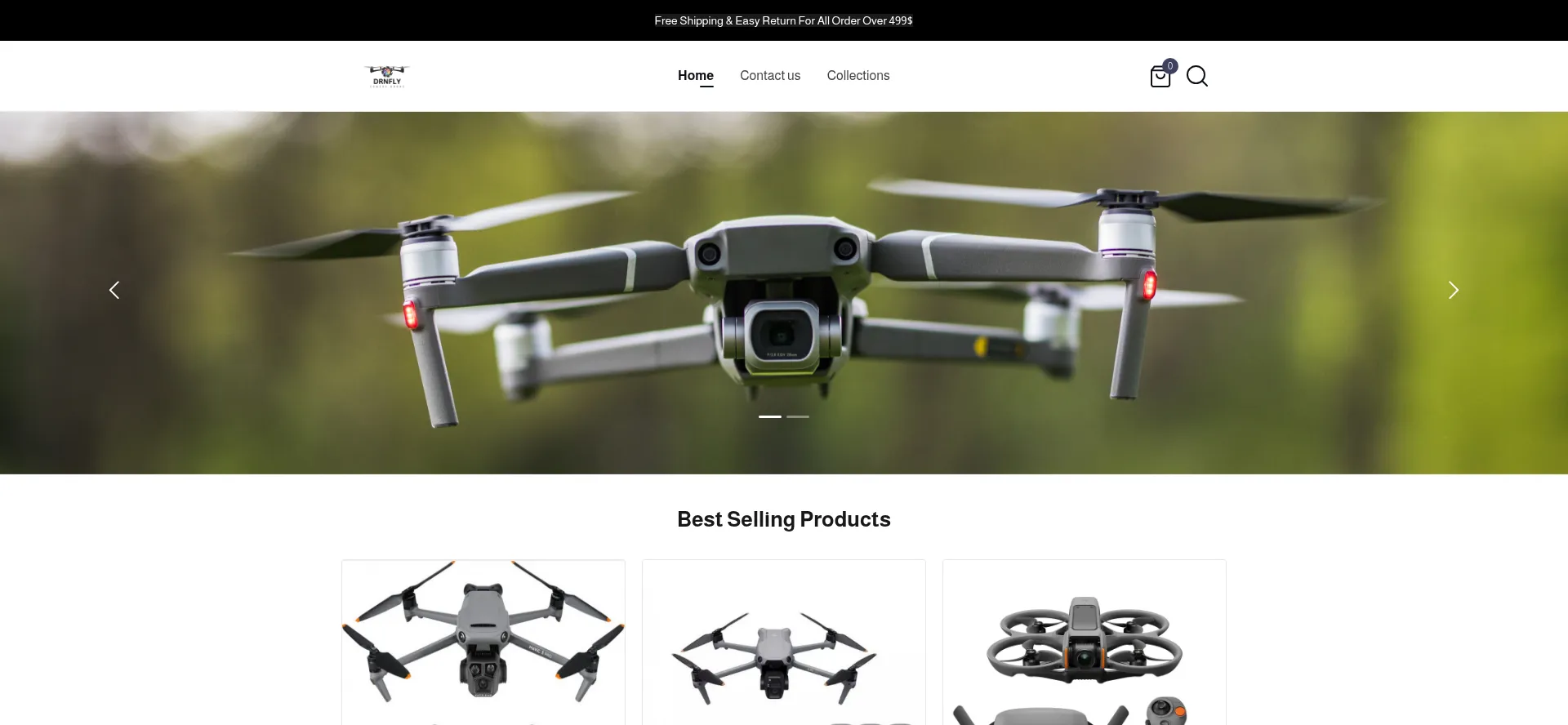 Website screenshot of Drnfly.shop