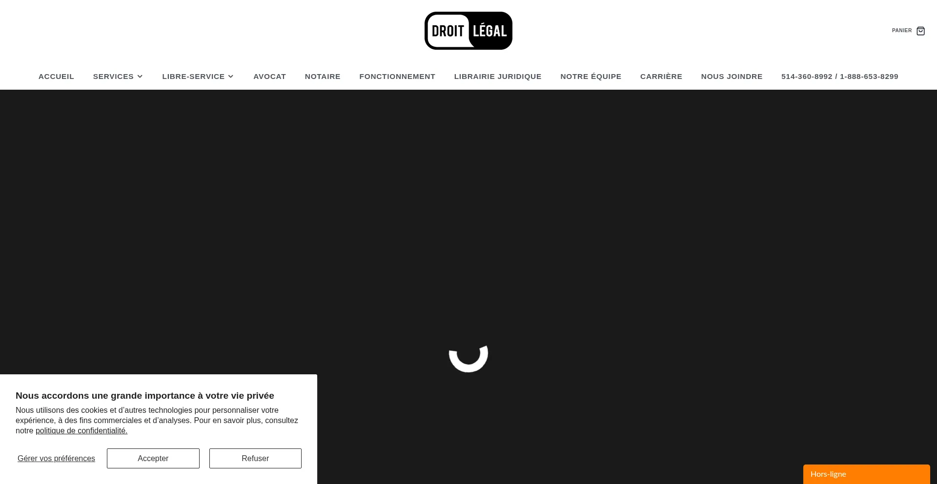 Website screenshot of Droit.legal