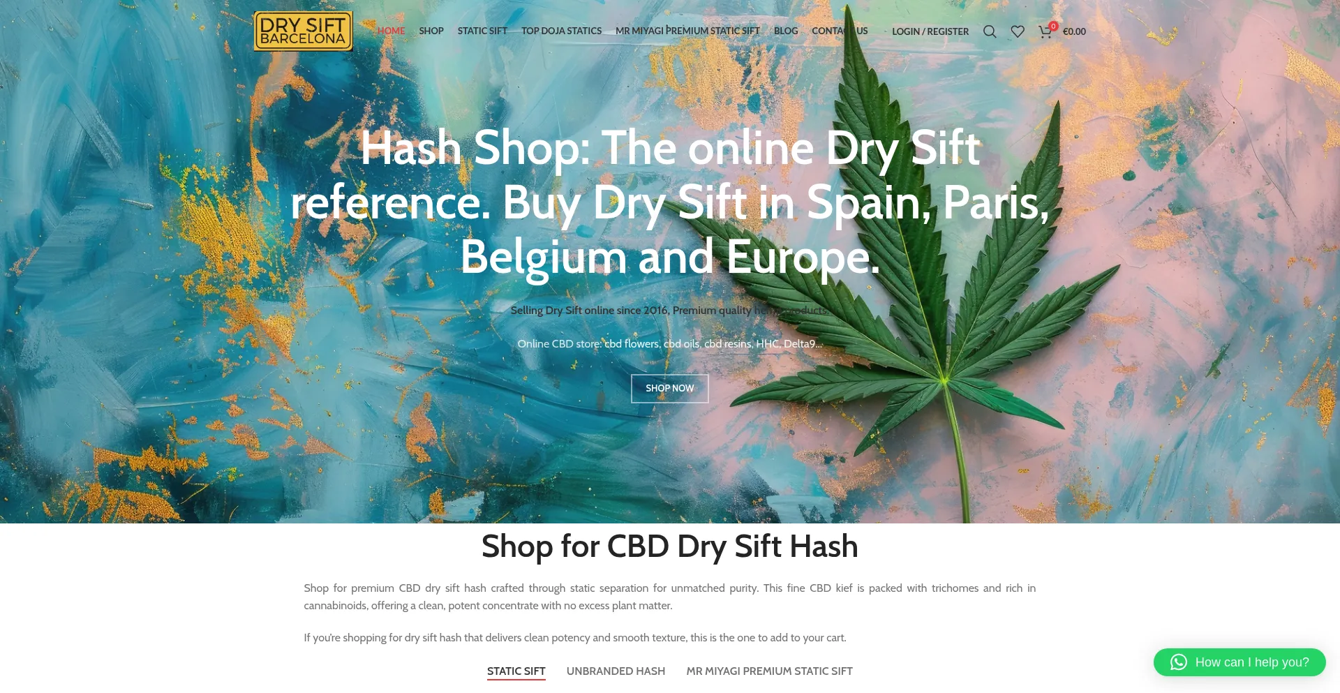 Website screenshot of Drysiftbarcelona.com